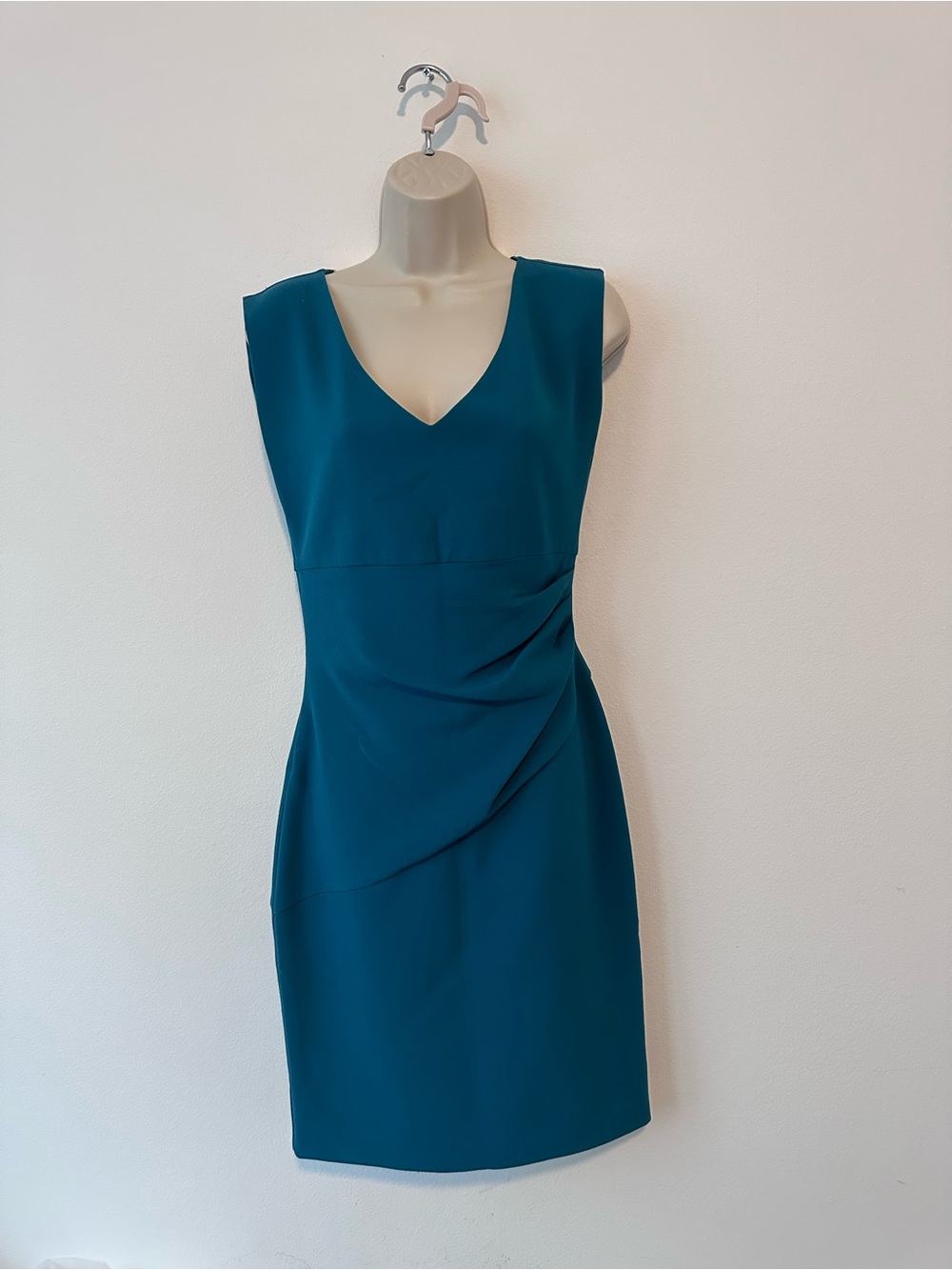 Diane Von Furstenberg Teal V-Neck Sheath Dress